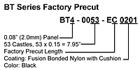 Ordering Information for Spring-Fast® BT Series Wire Protection Flexible Grommet