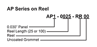 Ordering Information for Spring-Fast® High Heat AP Series Wire Protection Flexible Grommet