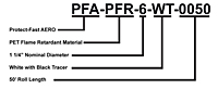 Ordering Example for Protect-Fast™ Braided Wire Protection Sleeving (PFR)