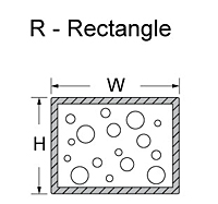 R - Rectangle for Shield-Fast™ G Series Conductive Fabric Over Foam Gaskets