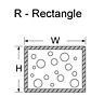 R - Rectangle for Shield-Fast™ G Series Conductive Fabric Over Foam Gaskets