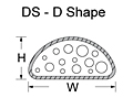 DS - D Shape for Shield-Fast™ G Series Conductive Fabric Over Foam Gaskets